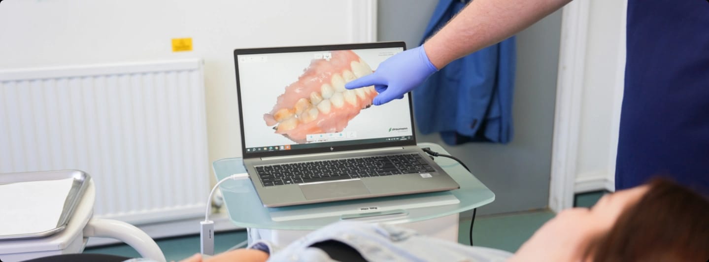 Digital 3D dental scan used for restorative dentistry treatment planning